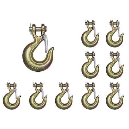 Tie 4 Safe G70 5/16" Clevis Slip Hook Flatbed Truck Trailer Transport Tow Chain Hook, 10PK FH407-516-10